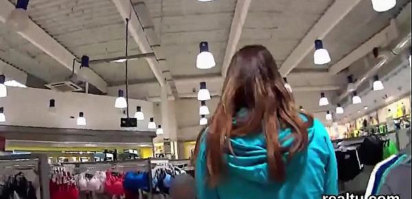  Attractive czech cutie gets tempted in the mall and rode in pov